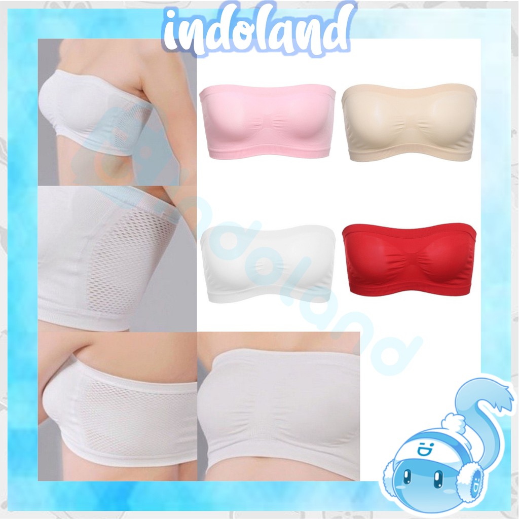 ☀INDOLAND☀ B027 Bra Crop Top Strapless BH Breathable Flexible Pakaian Dalam Wanita Seamless Sexy COD