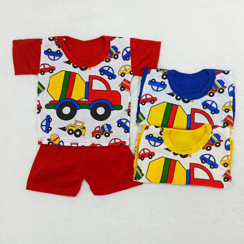 [Ss-4015C] Pakaian Anak Laki-laki size 0-12bulan, Baju Setelan Anak Murah, Baju Kaos Anak Lucu