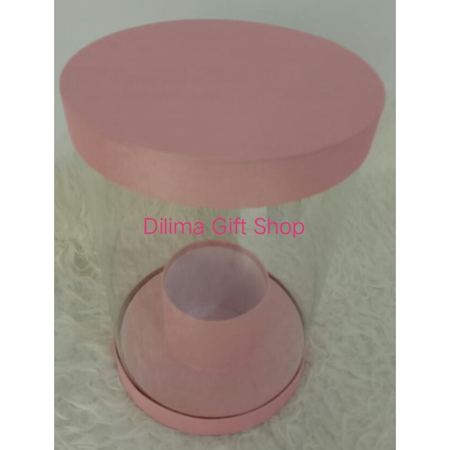 Bloom Box Mika Bulat Transparan / Tabung Mika / Round Flower Box / Tabung Mika Flower Box