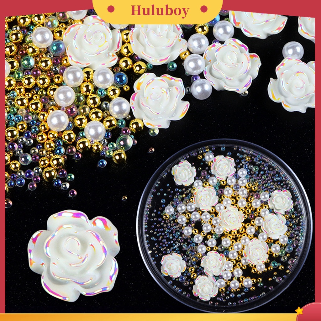 Huluboy Huluboy♡ Aksesoris Manik-Manik Berlian Imitasi Camellia Untuk Nail Art