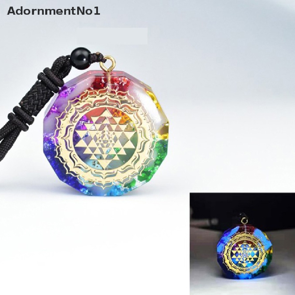 (AdornmentNo1) Orgonite Kalung Rantai Liontin Batu Chakra Penyembuhan Luminous Untuk Wanita