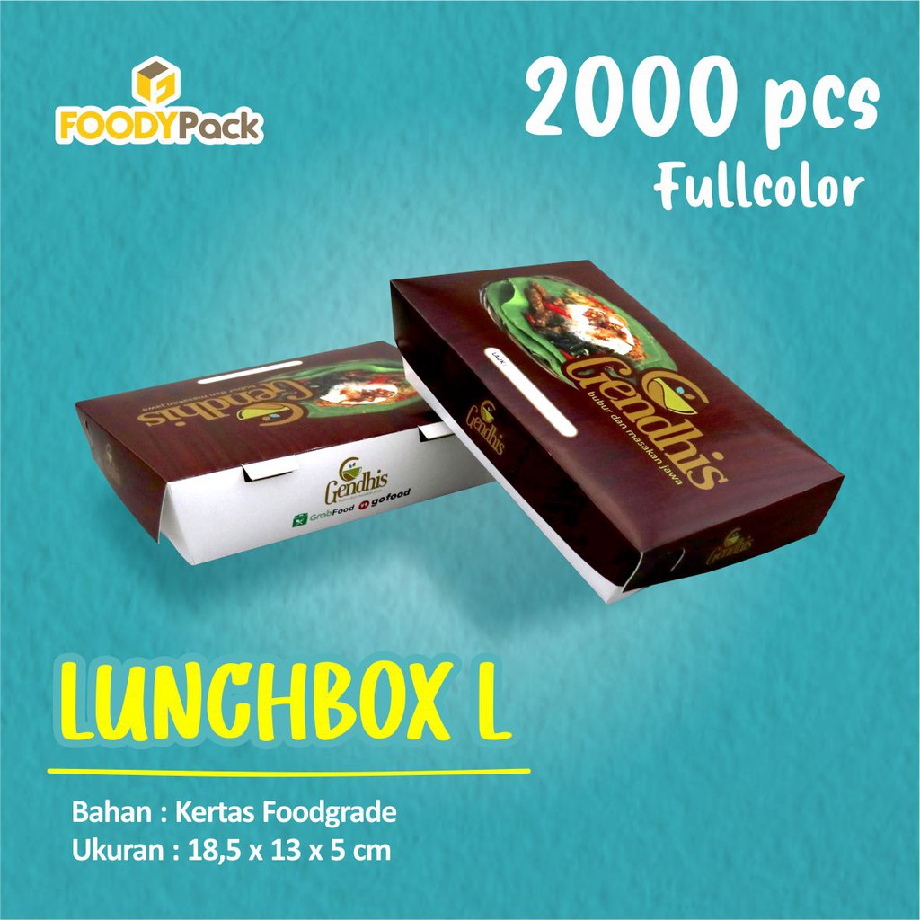 

[ PO ±14HARI ] Custom Lunch Box Foodgrade Full Warna I Cetak Kemasan I Dus Nasi I Paper Lunch I Rice Box