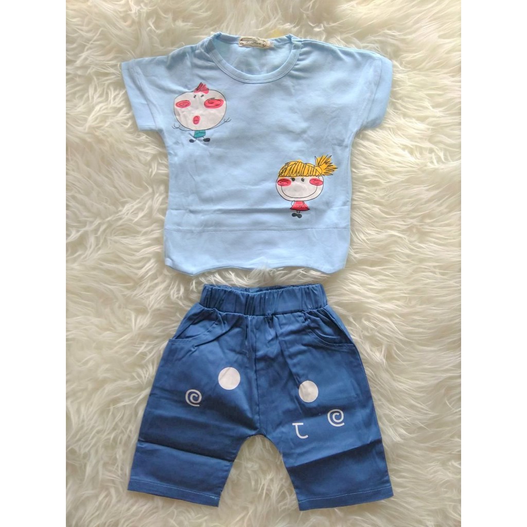 SETELAN ANAK LNICE DUO DUO BLUE SET PANT (LN7302)