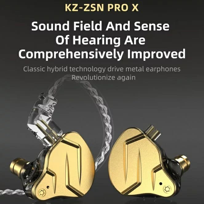 KZ ZSN PRO X with MIC In Ear Earphone Headset Hybrid 1BA 1DD HIFI Bass