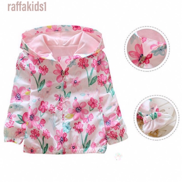 jaket hoodie motif bunga