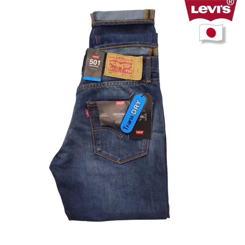Celana Levis 501 Original Pria Asli Japan Straiht Fit Denim Corvus Selvedge Accent