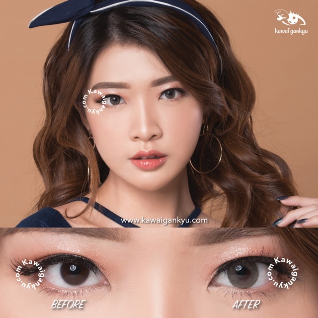 KawaiGankyu softlens - Kitty mini olivia brown (1botol/ setengah pasang)