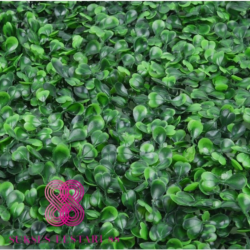 Daun Sintetis Dinding Boxwood Panel Daun Artificial Decorasi Type Dollar