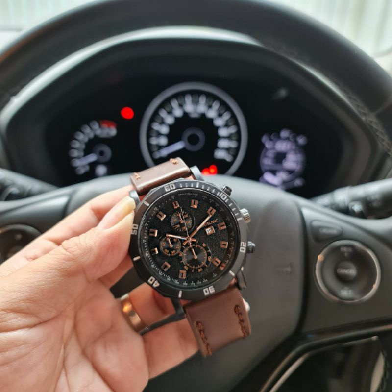 JAM TANGAN PRIA MONTBLANC SPORT STRAP TALI KULIT TANGGAL AKTIF