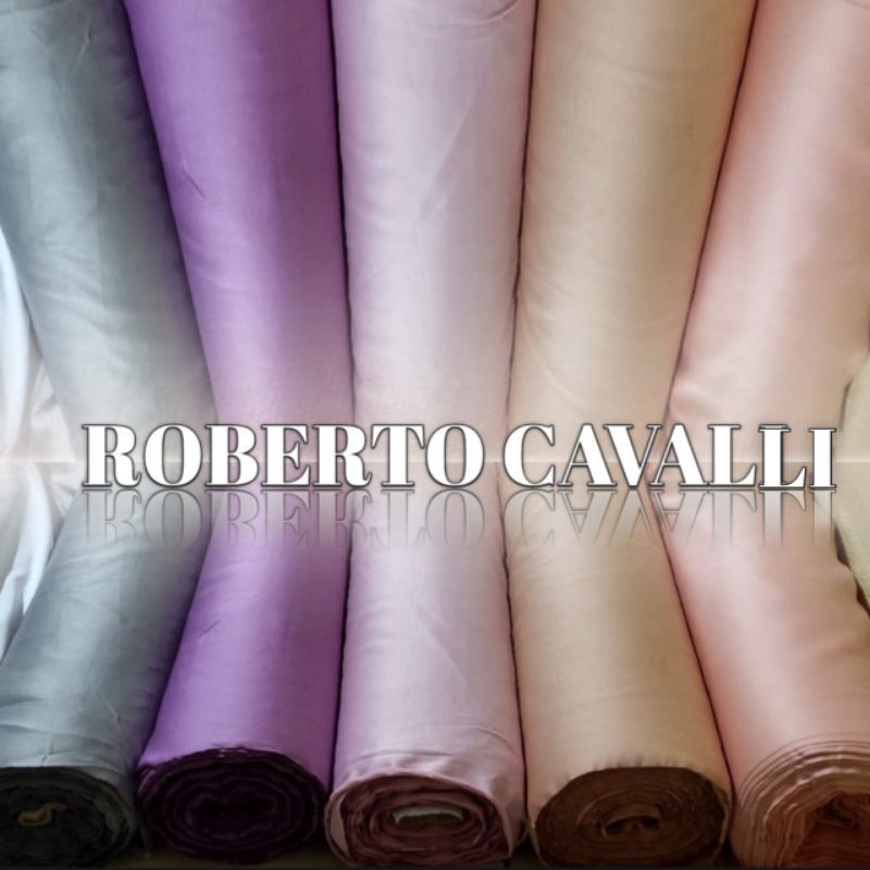 Kain Satin Saten ROBERTO CAVALI VELVET Premium(0,5m) Kain gamis kain busana muslim Kain Gaun Pesta Pernikahan Tunik Dres