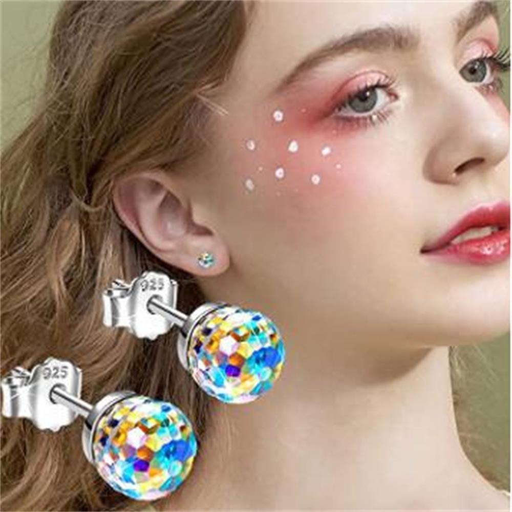 Solighter Anting Kristal Warna-Warni Kreatif Untuk Wanita Gadis Perhiasan Hadiah925 Perak