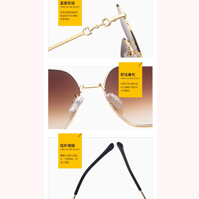 (YUZHU) COD New Fashion Square Metal Sunglasses Retro Horsebit Sunglasses Wanita/Pria