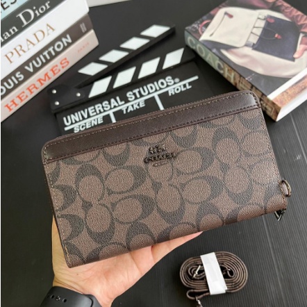 Coach Signature Leather Wallet Dompet pria wanita muat HP premium sb