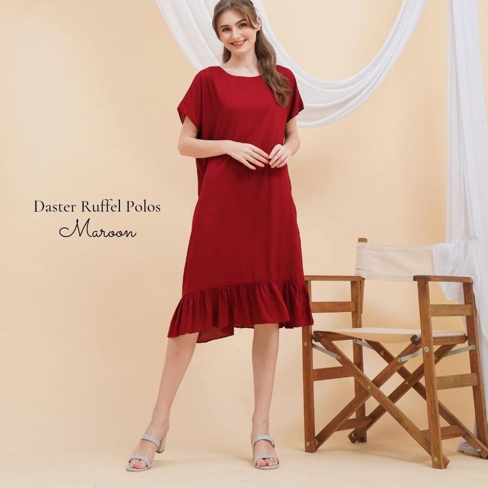 Recomended.. DASTER RUFFLE WANITA BUSUI RESLETING DEPAN BUMIL KEKINIAN MODEL KOREA JEPANG REMAJA MID