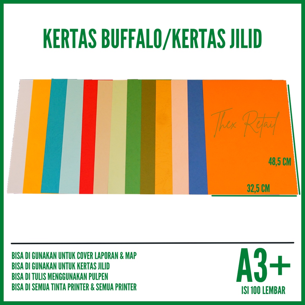 

Kertas Jilid A3 Plus Buffalo isi 100 lembar / Kertas Buffalo A3 Plus / Kertas Cover A3 Plus
