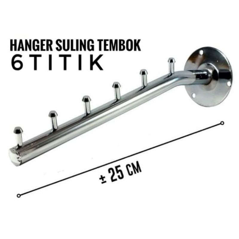 Hanger Suling Tembok 6 Titik gantungan baju