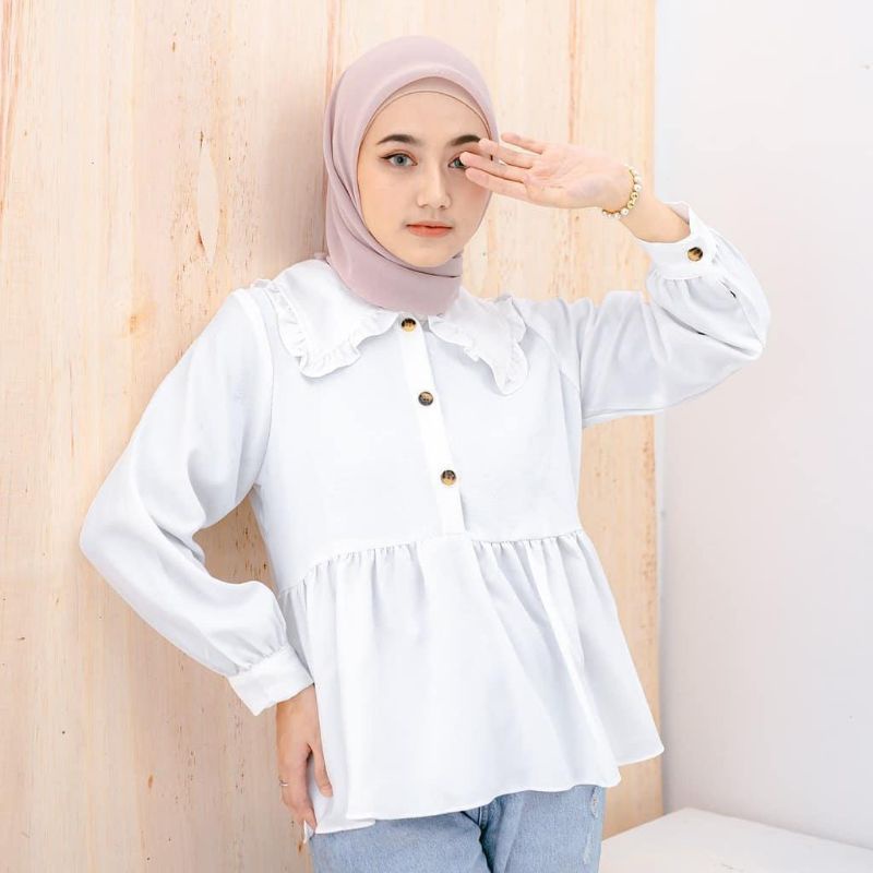 Pakaian wanita style korea -Blouse Tary -Atasan Wanita Muslim lengan panjang-4