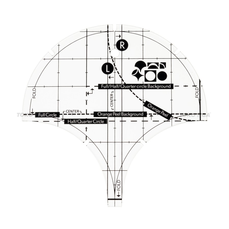 Penggaris Quilting Quilt Ruler Half Circle