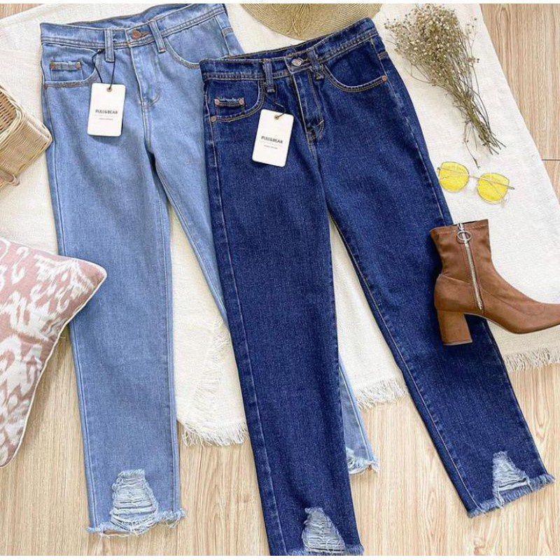 CELANA BOYFRIEND JEANS WASHED SOBEK/CELANA WANITA KEKINIAN/CELANA JEANS BOYFRIEND UNDERHOLE/CELANA J
