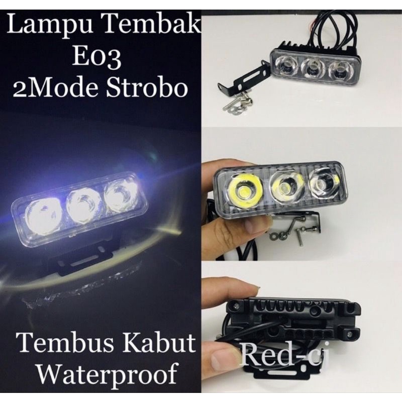 Lampu tembak Led 3 titik E03D Besi