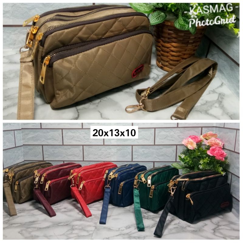 tas slempang wanita KASMAG SLINGBAG AOERA 5 RUANG SELEMPANG E5C3 Kerja Kuliah Sekolah Branded Model 