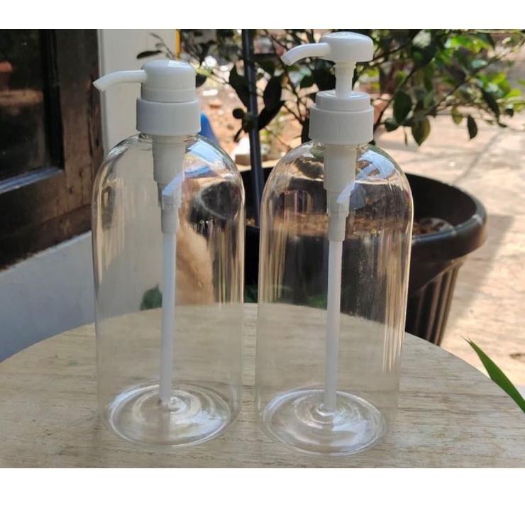 New Mart,,, Botol Pump 1000 ml Plastik Tebal - Botol Pump 1 Liter - Botol Pump 1000 ml Sabun cair Pu