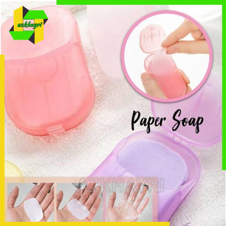 Sabun Kertas Praktis Mini Travelling Paper Hand Soap Washing Travel