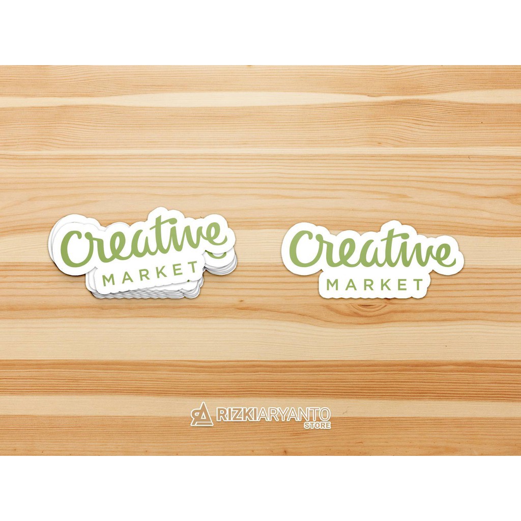 Sticker - Stiker Logo Creative Market Wordmark untuk PC Laptop HP dll
