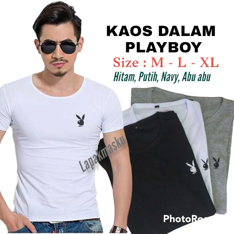 Kaos Playboy Baju Kaos Dalam Polos Pria Play Boy / Kaos Dalam Pria Baju singlet Pria Baju Omblong Co