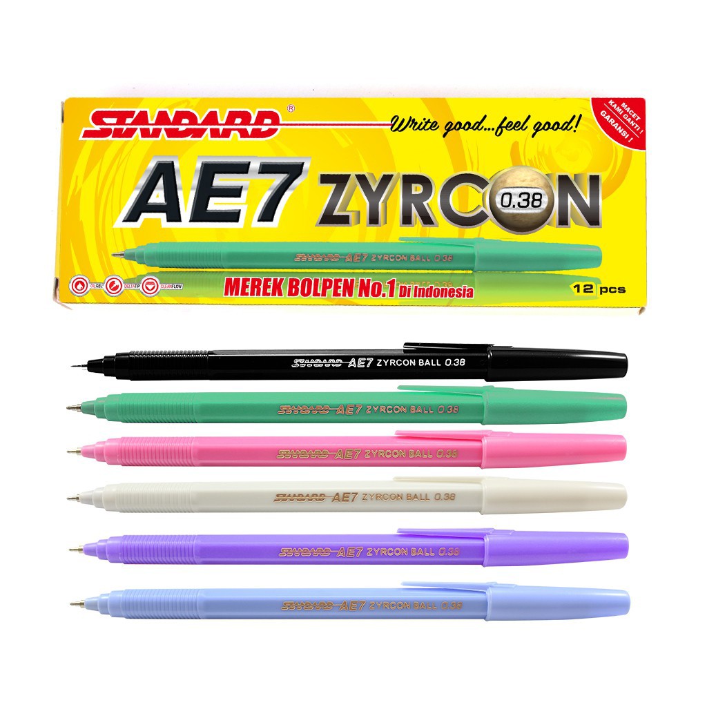 

Pulpen / Ballpoint Standard AE7 Zycron 0.38mm 1 Pak (12pcs)