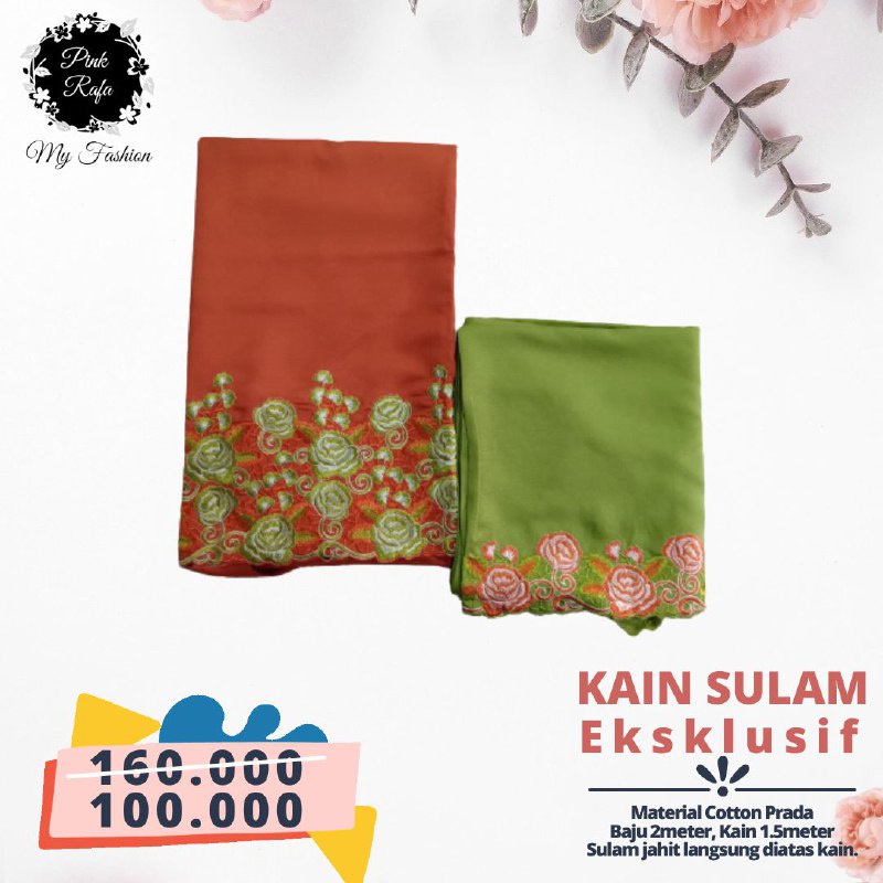 Bahan kain bordir sulam mutiara