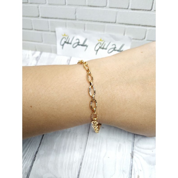 GELANG TANGAN RANTAI DEWASA MOTIF PERAK ASLI S925 GLOBAL JEWELLERY CM045