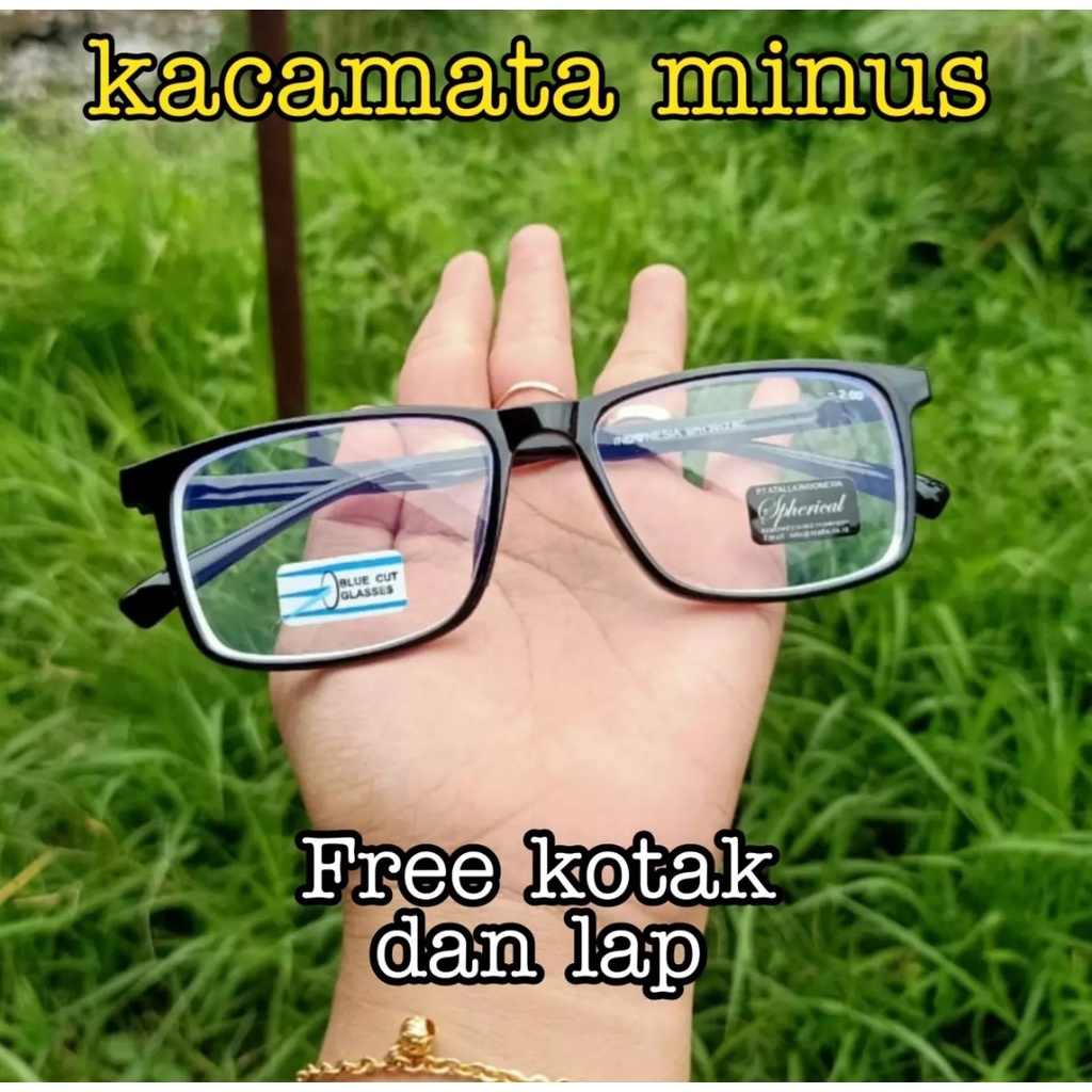 KACAMATA MINUS ANTI RADIASI PRIA WANITA MINUS 0.50 S/D 4.00 FREE BOX DAN LAP MICROFIBER