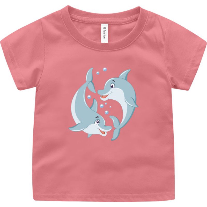 Baju Kaos Anak Laki Laki &amp; Perempuan Dolphin Atasan Anak Laki Kaos Oblong Ank Cewek T Shirt Anak ank