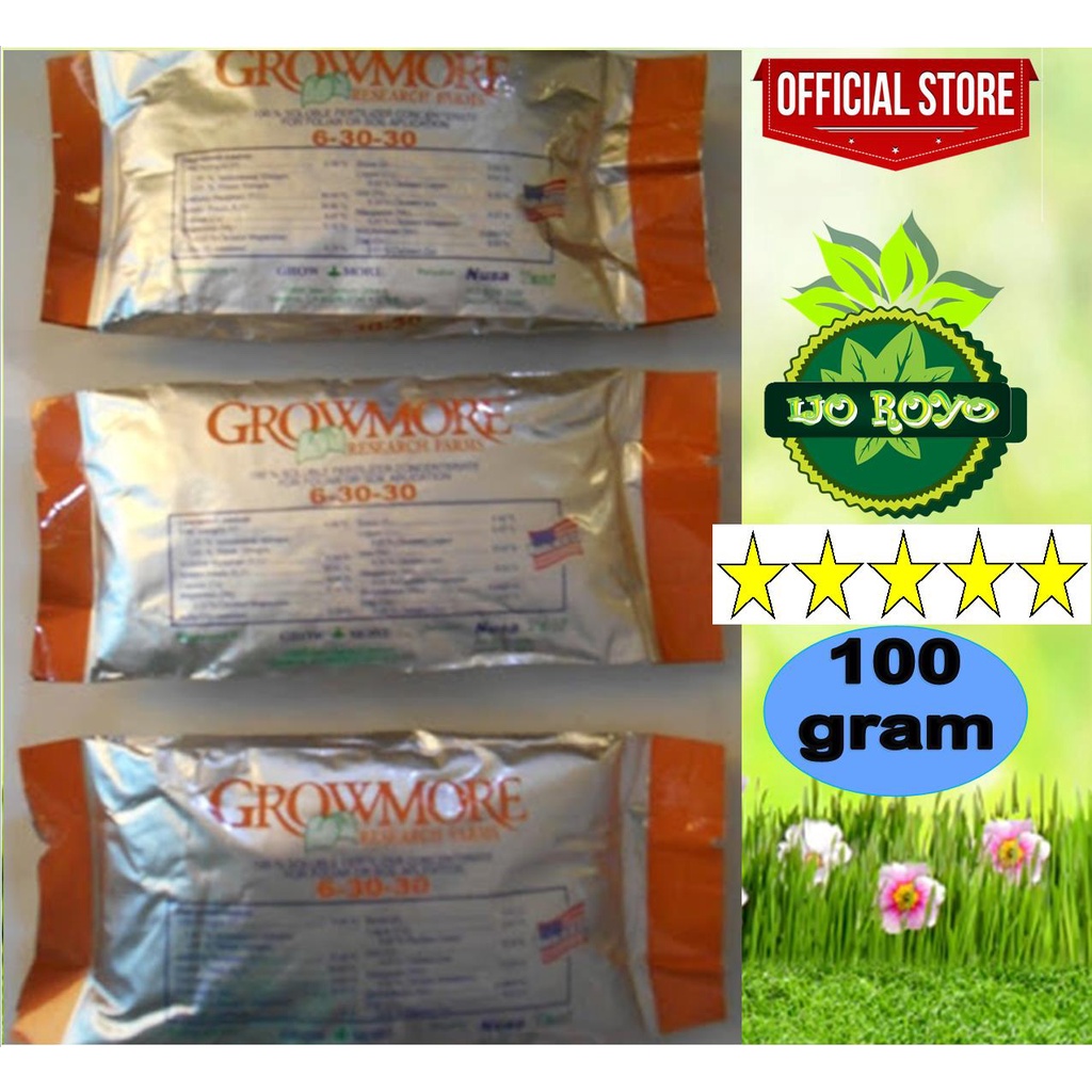 Pupuk Buah Growmore 6-30-30 100 Gram kemasan original