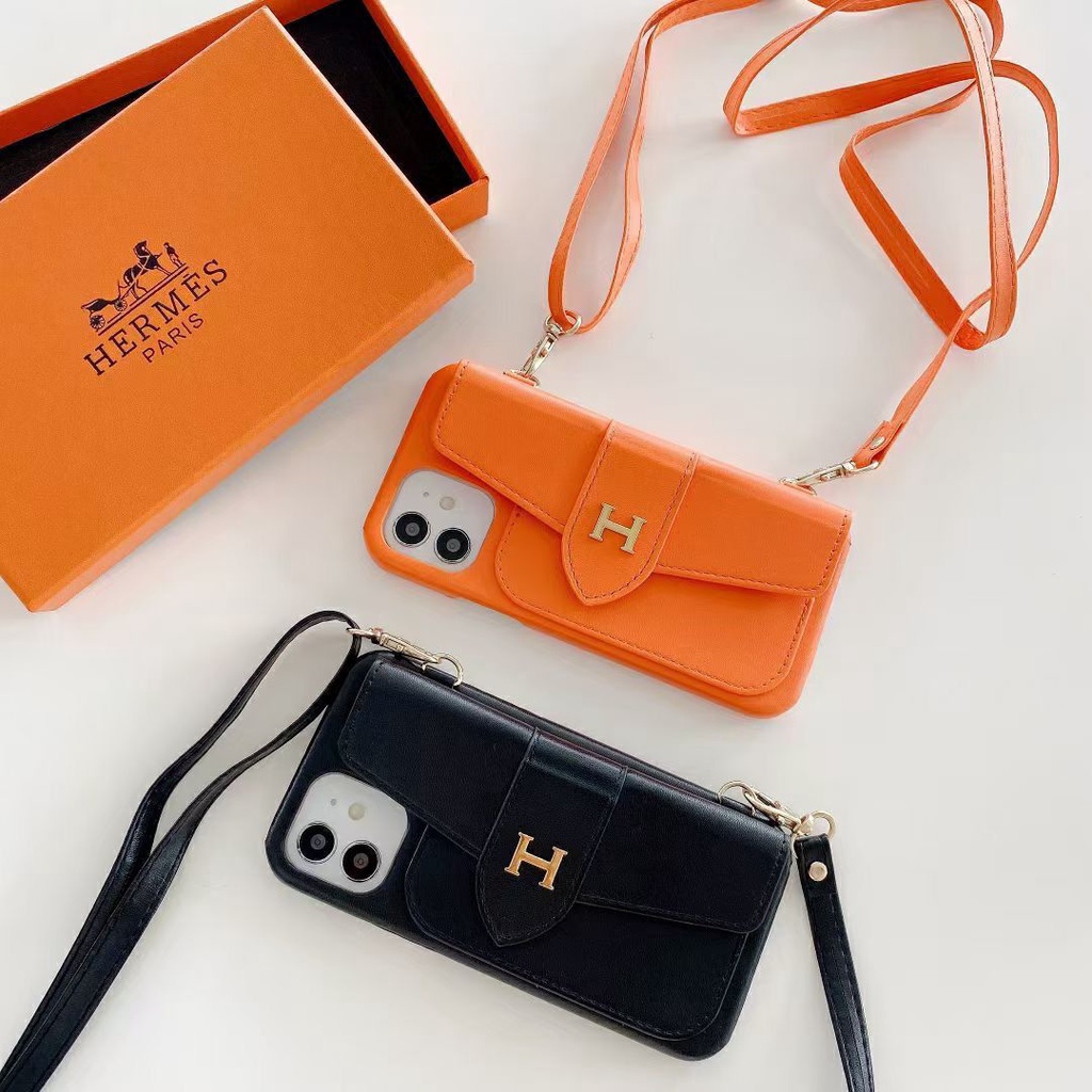 Softcase Kulit warna Orange Hitam Iphone X Xs Xr Max 11 Pro Max 12 Pro Max 13 Pro Max FH37