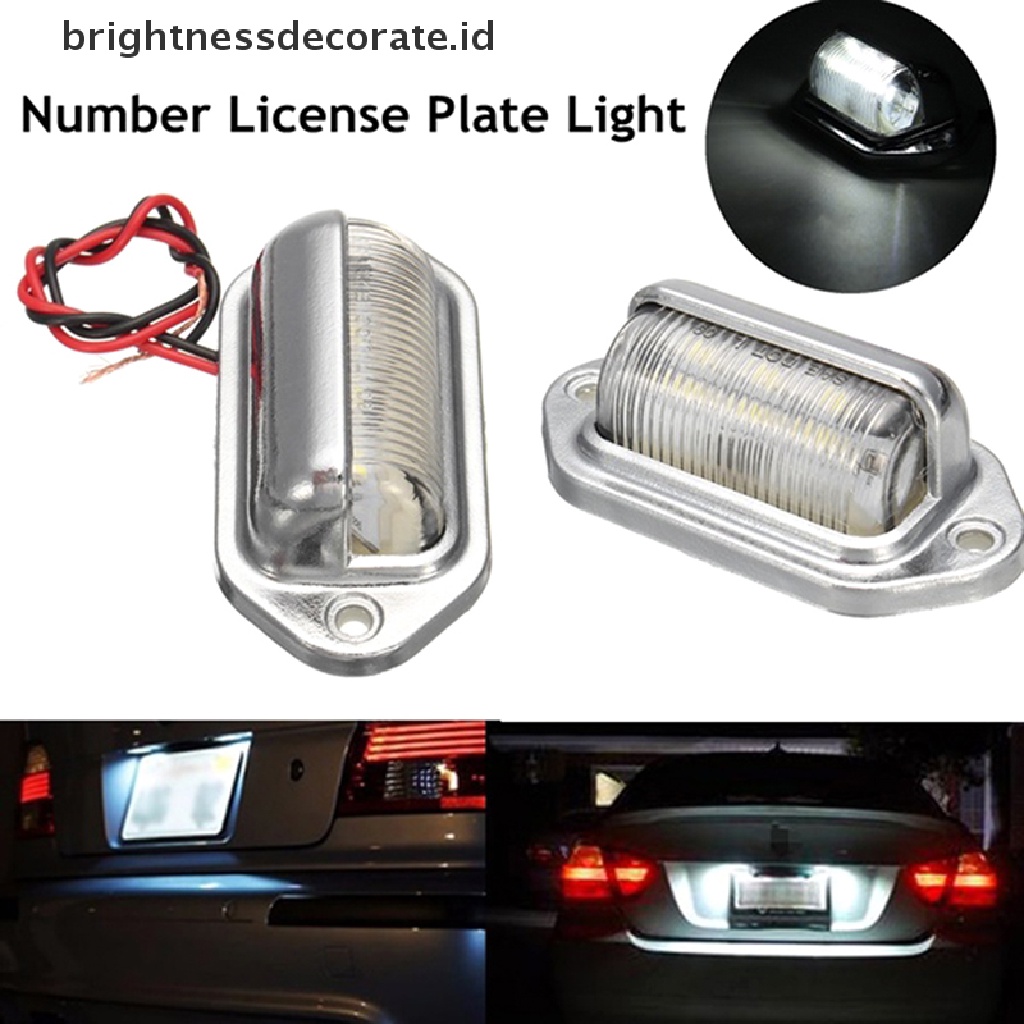 [birth] 1X Chrome 6LED License Number Plate Tag Interior Step Light For Boat RV Trailer [ID]