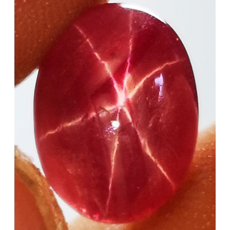 Natural Cincin Permata Red Ruby Star 6 Rays Tajam