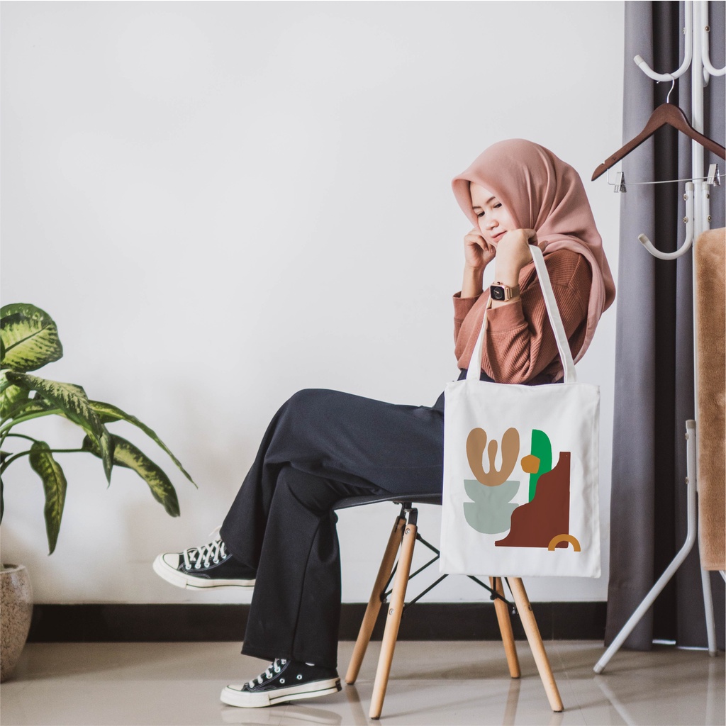 Sevine Tote Bag Resleting Tas Wanita Totebag Nordic Face Series - AWS
