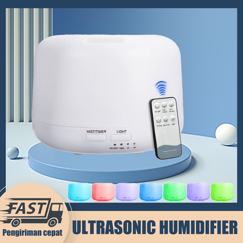 500 ML humidifier aroma diffuser ultrasonik semprot minyak esensial diffuser pembersih udara lampu malam