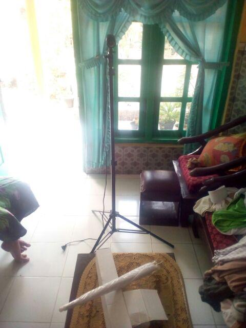 Paket Single Lamp Holder - Stand 200 Dan Payung Putih 33 [ Anlh-pp1 ]