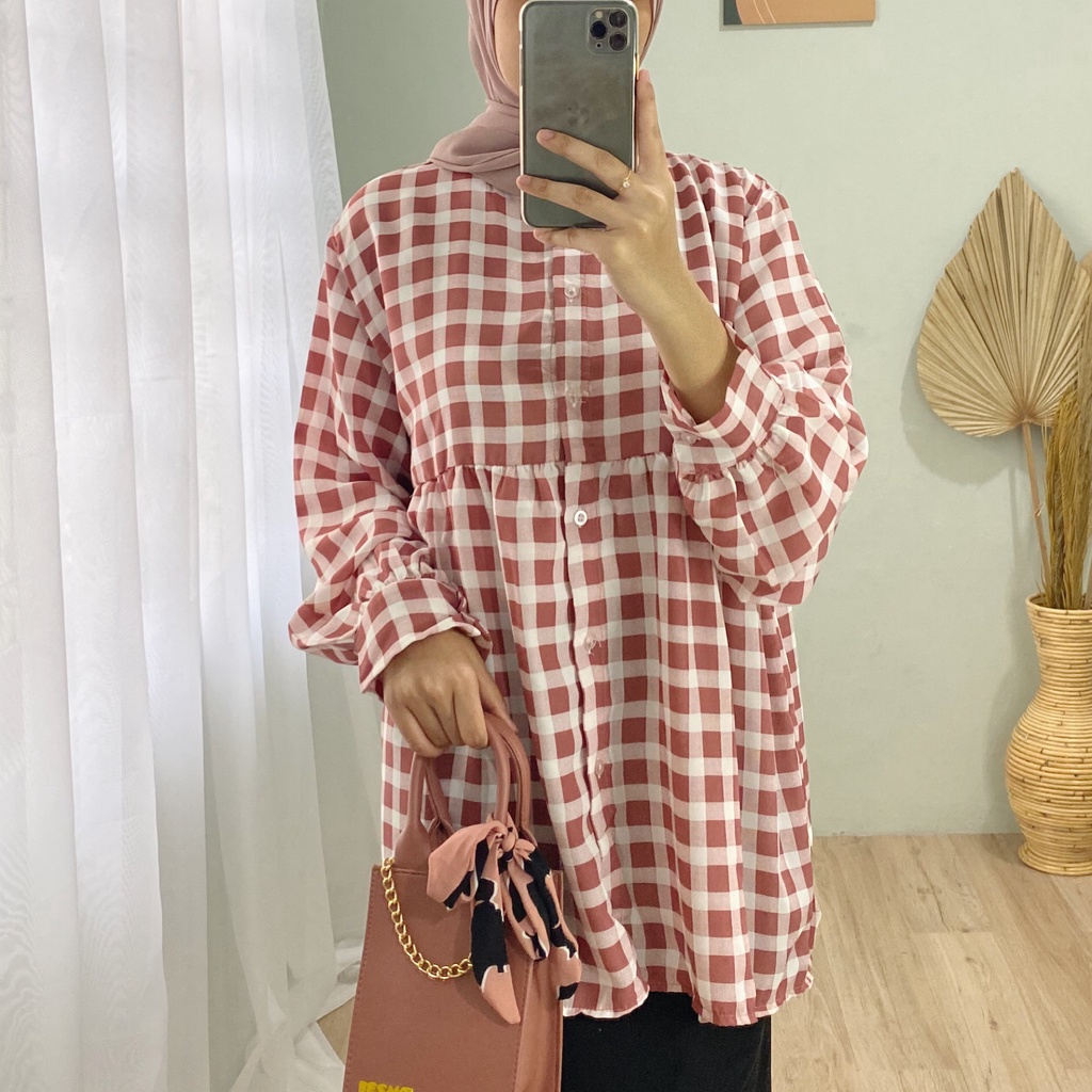 KEMEJA BLOUSE OVERSIZE  RAIN PREMIUM SHIRT BTS B499