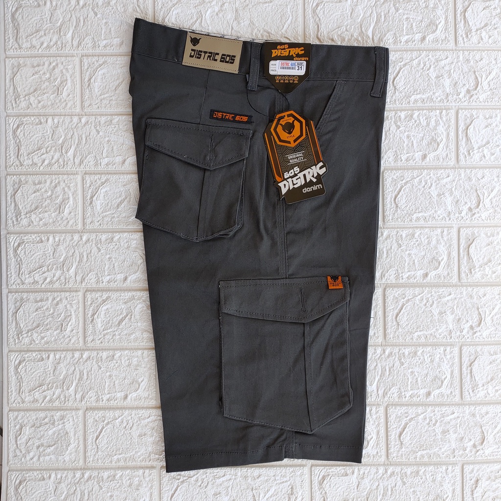 Celana Pria Cargo Pendek Distro Army Jumbo Bahan Katun Chino Kekinian