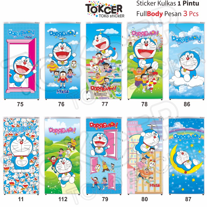 Stiker Kulkas 1 Pintu dan 2 Pintu DORAEMON