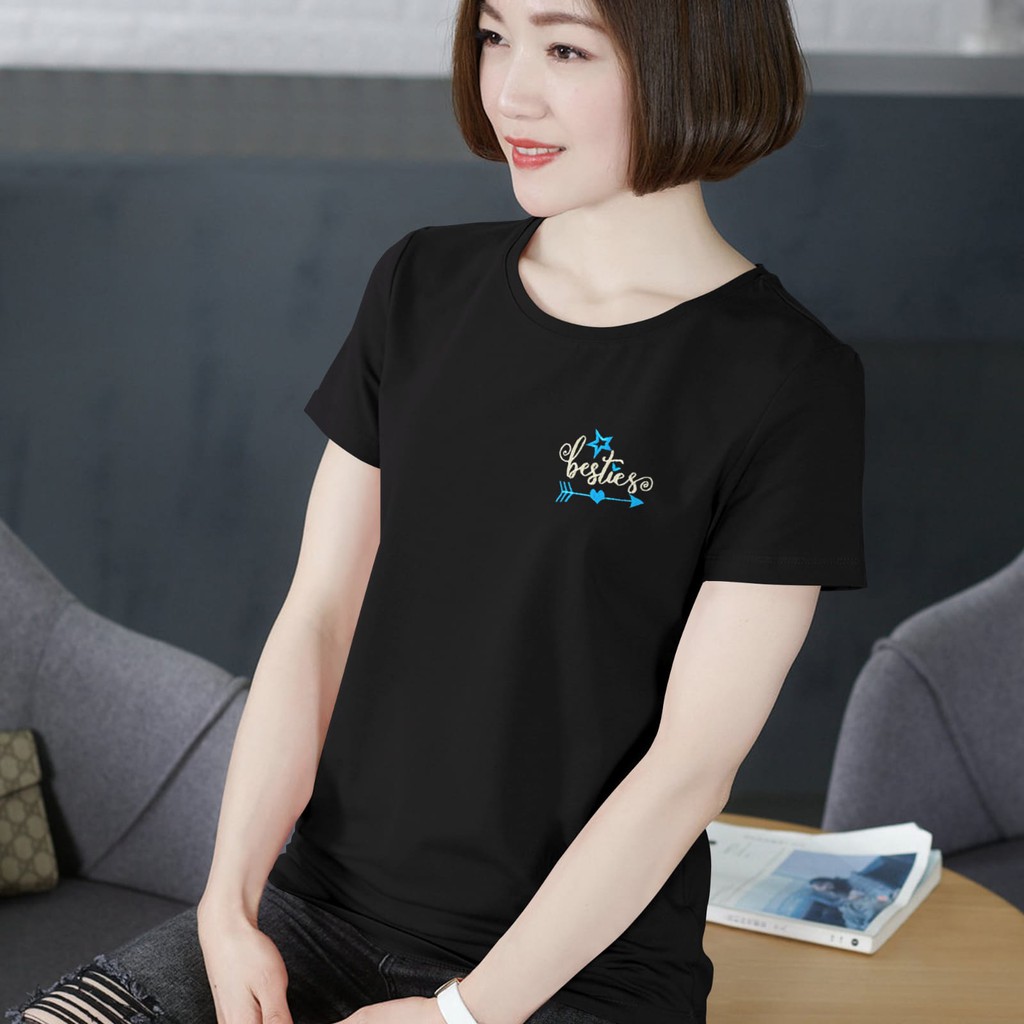 ATASAN WANITA BORDIR BAJU ATASAN FASHION T SHIRT WANITA CEWEK PEREMPUAN CANTIK BEBY TERRY KAOS OBLONG T-SHIRT WANITA