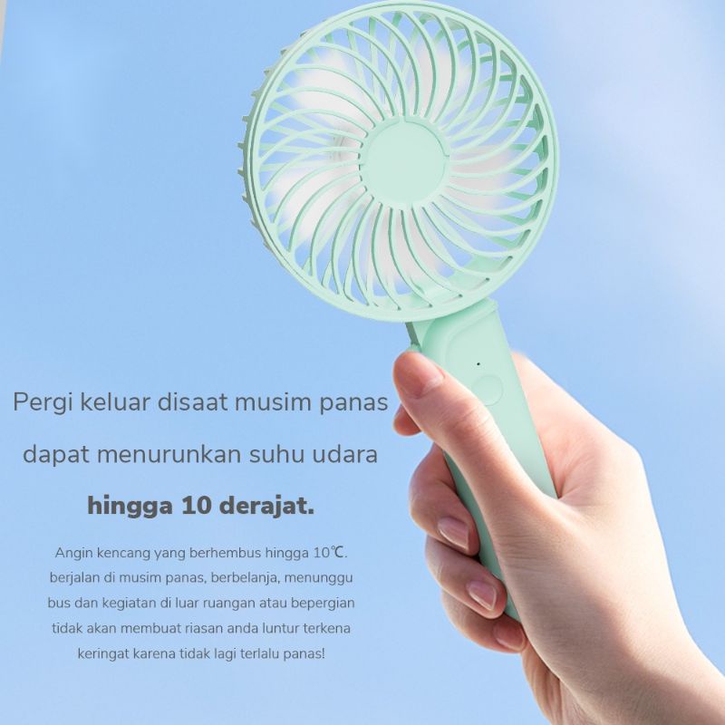 Kipas Angin Mini Portable Rechargeable Fan 3-Speed Adjustment Kipas Angin Genggam s9