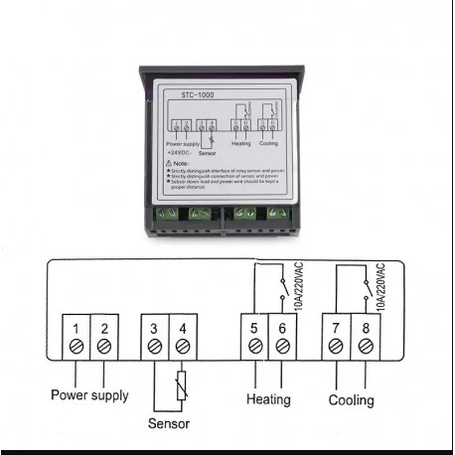 Thermostat Termostat Digital STC1000 STC-1000 STC 1000 Temperature Control Controller Suhu Mesin Tetas