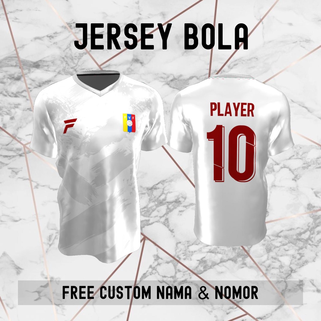 Jersey Venezuela Timnas Negara Bola Baju Kaos Custom Nama dan Nomor Punggung - 241