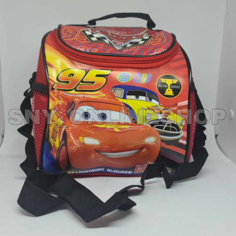 Lunch Bag Anak Bisa Utk Souvenir Ultah Bisa Slempang & Tenteng Karakter-Cars