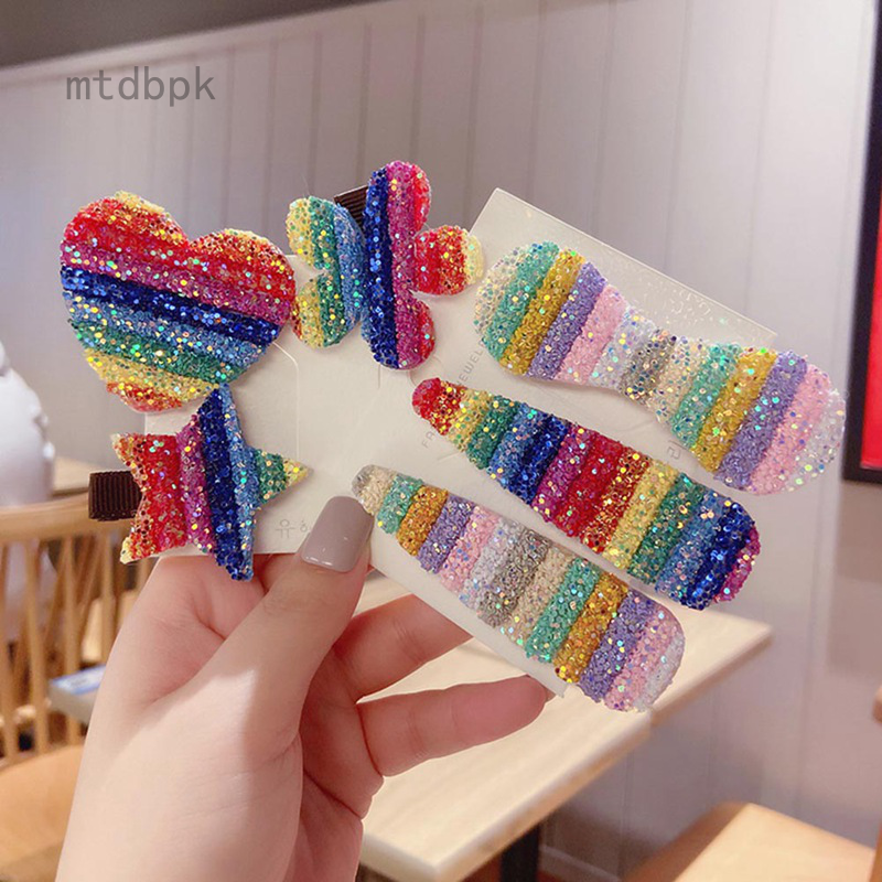 Klip Jepit Rambut Desain Mahkota Bunga Sequin Warna Klip Jepit Rambut Desain Mahkota Bunga Sequin Warna